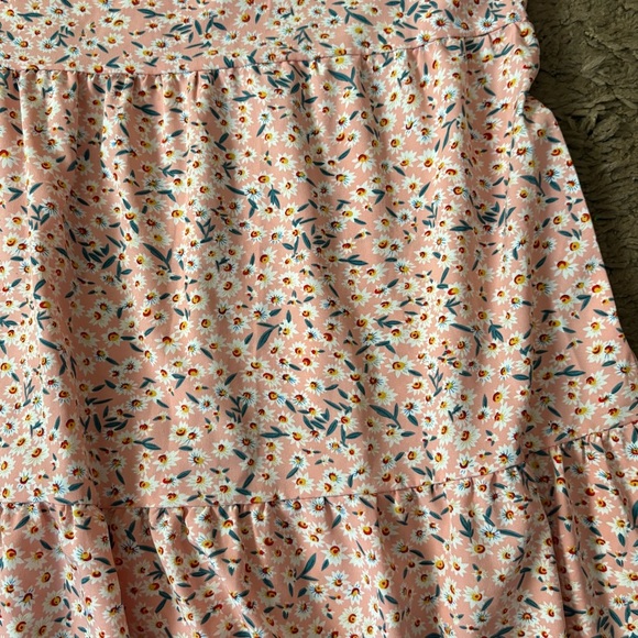 SHEIN Curve 4XL Pink Daisy Tiered Baby Doll Dress Floral - Picture 5 of 6